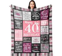 ALUNME 40th Birthday Inspirational Throw Blanket, Summer Blanket Lightweight Soft Plush Couch Blanket for Living Room, Breathable Cozy Blanket for Women Birthday Gifts and Summer Lounging, 60”X50”