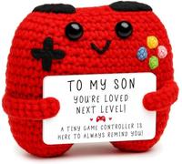 ALUNME Cute Handmade Crochet Game Controller, Emotional Support Positive Decor for Son, From Mom Dad for Christmas Birthday Fathers Day Graduation, Heartfelt Keepsake (to my son)