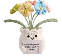 ALUNME Dad Gifts from Daughter Son Wife, Positive Handmade Crochet Dad Christmas Birthday Gift, Funny Cute Small Gifts for Dads (never forget the difference you make)