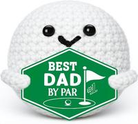 ALUNME Father's Day Golf Gift for Dad from Daughter Son Best Dad by Par Funny Crochet Golf Ball Accessories for Men Golfers