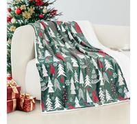 ALUNME Festive Holiday Tree Throw Blanket, Summer Blanket Lightweight Breathable Plush Blanket for Couch Bed, Ideal for Christmas Decor and Summer Comfort, 50x60 Inches