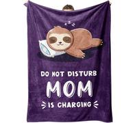 ALUNME Funny Dad Bear Snoring Throw Blanket, Summer Blanket Lightweight Breathable Plush Blanket for Couch Bed, Ideal and Summer Comfort 60" x 50" (Purple Sloth)