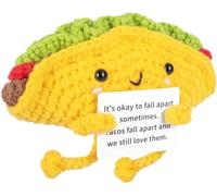 ALUNME Funny Positive Gifts, Emotional Crochet Doll, Cute Crochet Taco Partner Toy with Positive Card Cheer Up Funny Gag Gifts for Best Friend Birthday Women Teacher Fall (it's okay)