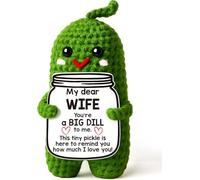 ALUNME Gift for Her Wife Birthday from Husband- To My Wife Wedding Anniversary Valentines Gifts for Women, Romantic Wife Gifts Wife Birthday Gift Ideas Handmade Crochet Pickle(my dear wife)