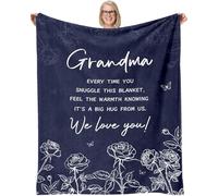 ALUNME Grandma Gifts Blanket, Gift for Grandma for Christmas Mother's Day, Grandmas Birthday Gifts from Granddaughter Grandkids, Grandmother Gift Throw Blanket 50"x60"