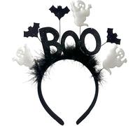 ALUNME Halloween Headbands Pumpkin Ghost Headband Boo Hair Accessories Witch Hat Bat Spider Devil Horns Headpiece for Adults