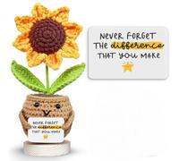 ALUNME Inspirational Positive Sunflower Doll Crochet Never Forget The Difference That You Make Appreciation Gift for Women Friend Sister Coworker Mothers Day Birthday Present