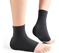 ALUNME No Show Socks Womens, Achilles Tendon Heel Compression Sleeve Socks, Unisex Padded Protector for Bursitis Tendonitis Haglund's Bump, Pain Relief Aids Recovery (Black)