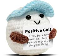 ALUNME Positive Crochet Doll Golf Gifts for Men Dad Fathers Coach Mini Crochet Golf with Positive Card Father's Day Christmas Birthday Gifts Men Golfers Funny Home Office Desk Decor(positive golf)