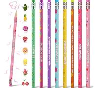 ALUNME Scented Pencils Bulk for Kids Inspirational Motivational Cute Fun Fruit Wood Smelly Graphite Pencils with Erasers for School Classroom Office Students Girls Boys Gifts Supplies (12)