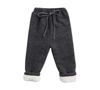 Alunsito Little Baby Girl Boy Winter Warm High Waist Sweatpants Toddler Cotton Drawstring Pants Fleece Lined Corduroy Trousers