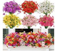 Alupssuc 24 Bundles Artificial Flowers Outdoor, Mixed 6 Colors Violets