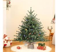 Alupssuc 2FT Pre-Lit Christmas Tree with 60 LED Lights & 12 Modes, Mini Artificial Xmas Tree with Blossom-like PE Branches for Indoor Outdoor Holiday Decor