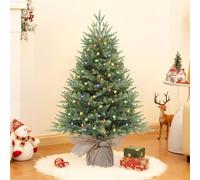 Alupssuc 3ft Pre-Lit Artificial Christmas Tree, Natural Bushy PE Branch Tips, 90 Premium LED Lights, 12 Lighting Modes, Perfect for Indoor Outdoor Christmas Decorations