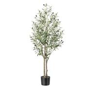 Alupssuc 4FT Artificial Olive Tree, Fake Olive Tree with Lifelike Leaves, Faux Trees Indoor Outdoor for Home Living Room Bedroom Balcony Corner Office Garden Decor, 4FT