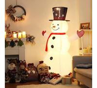 Alupssuc 4ft Plush Snowman Christmas Decoration with 100 LED Warm White Lights, Easy to Install and Disassemble, Suitable for Indoor or Outdoor Garden Lawn Christmas Decorations