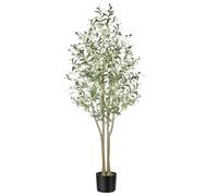 Alupssuc 5FT Artificial Olive Tree, Fake Olive Tree with Lifelike Leaves, Faux Tall Plant Indoor Outdoor for Home Living Room Bedroom Balcony Corner Office Garden Decor, 150cm