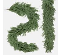 Alupssuc 6FT 2PC Realistic Christmas Garland，PE Artificial Christmas Garland for Fireplace Doors, Windows, and Stairs, Indoor and Outdoor Christmas Decorations, Green