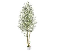 Alupssuc 6FT Artificial Olive Tree, Faux Olive Tree with Curved Trunk & Lifelike Leaves in White Pots, 6 Feet Big Tall Fake Plants for Home Office Living Room Indoor Outdoor Decor, 180cm