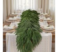 Alupssuc 9FT PE Christmas Garland，Realistic Artificial Christmas Garland, Real Touch Mantle Stairs Fireplace Xmas Decorations/Indoor Outdoor Christmas Decor, Green