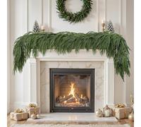 Alupssuc 9FT Realistic Christmas Garland，PE Artificial Christmas Garland for Fireplace Doors, Windows, and Stairs, Indoor and Outdoor Christmas Decorations, Green