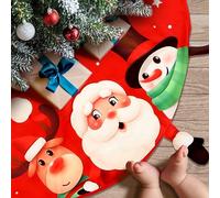 Alupssuc Christmas Tree Skirt, 48 Inch Xmas Christmas Tree Decorations, Cute Santa Claus,reindeer,snowman Themed Xmas Tree Skirt Carpet,for Holiday Home Party and Christmas Indoor Decorations,Red