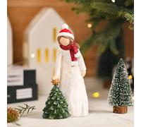 Alupssuc Girl Christmas Tree Resin Figurines, Gifts for Girls/Best Friends/Sisters/Women, Christmas Ornaments for Home Indoor