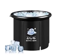 Alupssuc Ice Bath Tub with Lid - 80CM Portable Outdoor Cold Plunge Pool for Cold Water Therapy & Sports - Black