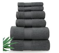 Alusa Home Ultra Soft & Plush Viscose from Bamboo Bath Towels - 700 GSM Luxury Bath Towels - 6 Piece Set - Super Absorbent & Quick Drying (Granite Grey)