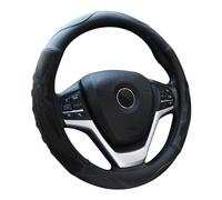 Alusbell Microfiber Leather Steering Wheel Cover Breathable Auto Car Steering Wheel Cover for Men Universal 15 Inches Black