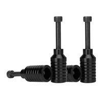 Aluscota Scooter Pegs - 2 Pieces Pro Stunt Scooter Pegs Rainbow Black with 12.9 Step Axle and Mounting Nut | Aluminium Pro Scooter PEG | 5050s Grinds (Z/Black 2 Sets)