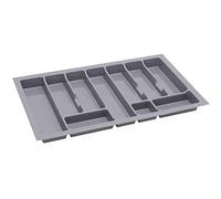 Alusfera Cutlery Tray for Drawers 80 cm, Cutlery Insert, Practical Drawers Organiser System, Cutlery Insert for Drawers, Drawer Separator, Drawer Organiser, 730 x 430 mm, Silver