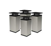 Alusfera Metal Table Legs - Height Adjustable Feet - Cupboard Feet - 40x40mm x 120mm INOX