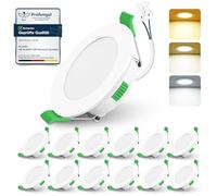 ALUSSO 12 Pack LED Recessed Ceiling Lights Dimmable Suitable for Bathroom. | 4W 310LM 55-68mm Cutout,Led Spot AC 220-240V,3CCT 3000K 4000K 6500K Adjustable,IP44 Waterproof,Round,White