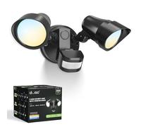 ALUSSO 30W 3000LM LED Security Light Outdoor Motion Sensor, Pir Flood Light Outdoor IP65 Waterproof, 3CCT 3000K 4000K 6500K Outside Floodlight for Garden Garage, Dusk to Dawn, 2 Heads, 3 Modes