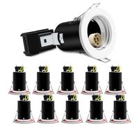 ALUSSO Fir GU10 Can Downlights, LED Recessed Ceiling IP20 Spotlights 90 Minute Fire Resistant, Ф65-70mm Cutout 230V Terminal Block Quick Screwless, Bulbs Not Included, White - 10 Pack