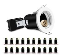 ALUSSO Fir GU10 Can Downlights, LED Recessed Ceiling IP20 Spotlights 90 Minute Fire Resistant, Ф65-70mm Cutout 230V Terminal Block Quick Screwless, Bulbs Not Included, White - 20 Pack