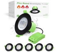 ALUSSO Fir LED Downlights 6W 600lm, 3CCT Colors Selectable 3000K/4000K/6500K Warm Cool White Daylight Recessed Ceiling Lights Dimmable, Spotlights IP65 Waterproof for Bathroom, Black 6 Pack