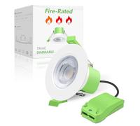 ALUSSO Fire Rated LED Downlights 6W 600lm, 3CCT Colors Selectable 3000K/4000K/6500K Warm Cool White Daylight Recessed Ceiling Lights Dimmable, Spotlights IP65 Waterproof for Bathroom, White 1 Pack