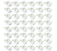 ALUSSO Fire Rated LED Downlights 6W 600lm, 3CCT Colors Selectable 3000K/4000K/6500K Warm Cool White Daylight Recessed Ceiling Lights Dimmable, Spotlights IP65 Waterproof for Bathroom, White 48 Pack