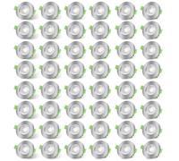 ALUSSO Fire Rated LED Downlights 6W 600lm, 3CCT Colors Warm Cool White Daylight Selectable Recessed Ceiling Lights Dimmable, Spotlights IP65 for Bathroom Kitchen Living Room, Brushed Nickel 48 Pack