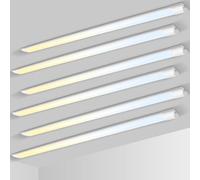 ALUSSO LED Batten Light 5FT, 3000K/4500K/6500K Selectable Integrated Tube Light, 48W 5280lm Super Bright Strip Lights, Wall Ceiling Mounted Garage Lighting for Kitchen Basement Workshop Shed, 6 Pack