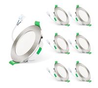 ALUSSO LED Downlights Ceiling Dimmable 7W IP65 Bathroom Spotlights Ultra Slim LED Recessed Ceiling Lights, Warm White Neutral White Cool White Spot Lights for Kitchen Living Room, 6 Pack