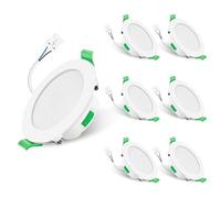 ALUSSO LED Downlights Ceiling IP65 Dimmable 7W Ultra Slim LED Recessed Ceiling Lights Bathroom Spotlights, Warm White 3000K Neutral White 4000K Cool White 6500K Adjustable Spot Lights, 6 Pack