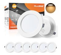 ALUSSO LED Downlights for Ceiling 4W Ultra Slim LED Recessed Ceiling Spot Lights 3000K Warm White IP44 Waterproof Spotlights Ceiling Lights for Bathroom Kitchen Living Room, 6 Pack