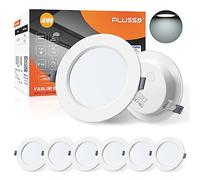 ALUSSO LED Downlights for Ceiling 4W Ultra Slim LED Recessed Ceiling Spot Lights 6500K Cool White IP44 Waterproof Spotlights Ceiling Lights for Bathroom Kitchen Living Room, 6 Pack