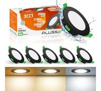 ALUSSO LED Recessed Ceiling Lights 4W,LED Downlight for Ceiling Dimmable,Warm White 3000K Neutral White 4000K Cool White 6500K Adjustable,IP44 Ultra Slim Spotlights for Bathroom Kitchen Bedroom,6 Pack