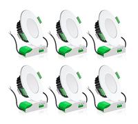 ALUSSO LED Recessed Spotlights for Drywall Dimmable with Transformer, 8W 650LM, IP44, AC 220-240V, 3000K 4000K 5700K Adjustable, White, Set of 6