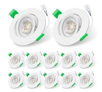 ALUSSO LIGHTING 12PCS LED Downlights for Ceiling Dimmable, 6W Swivel Spotlights, 3CCT Warm White 3000K Neutral White 4000K Cool White 6500K, LED Slim Downlights for Kitchen Living Bedroom