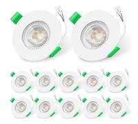ALUSSO LIGHTING 12PCS LED Recessed Ceiling Lights Dimmable 6W, Ø68mm Downlights for Ceiling, 3CCT Warm White 3000K Neutral White 4000K Cool White 6500K, IP44 Spotlights for Bathroom